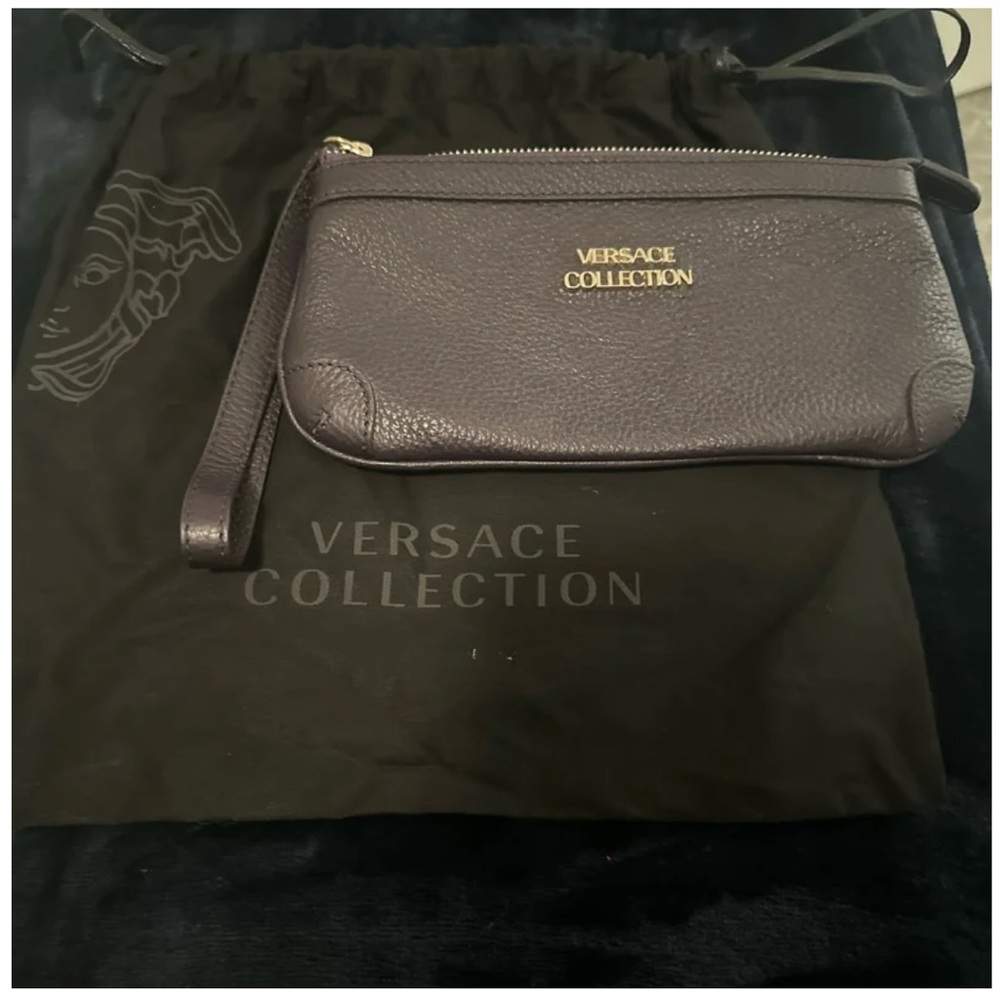 Purple Versace Wristlet with Dust Case